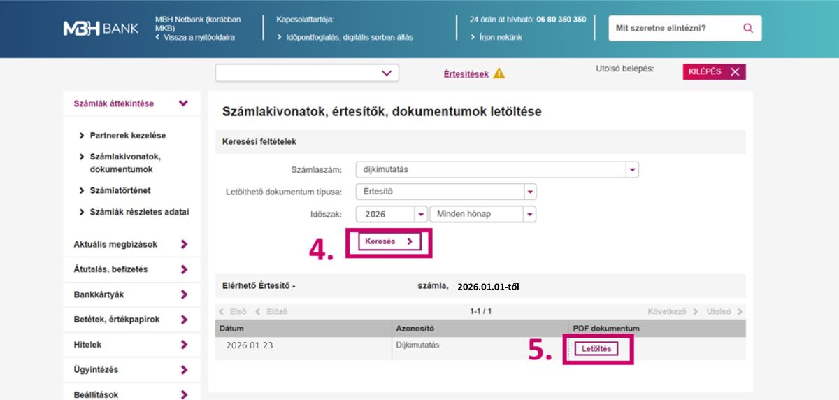 MBH Bank - korábban MKB Bank - Netbank — képernyőkép